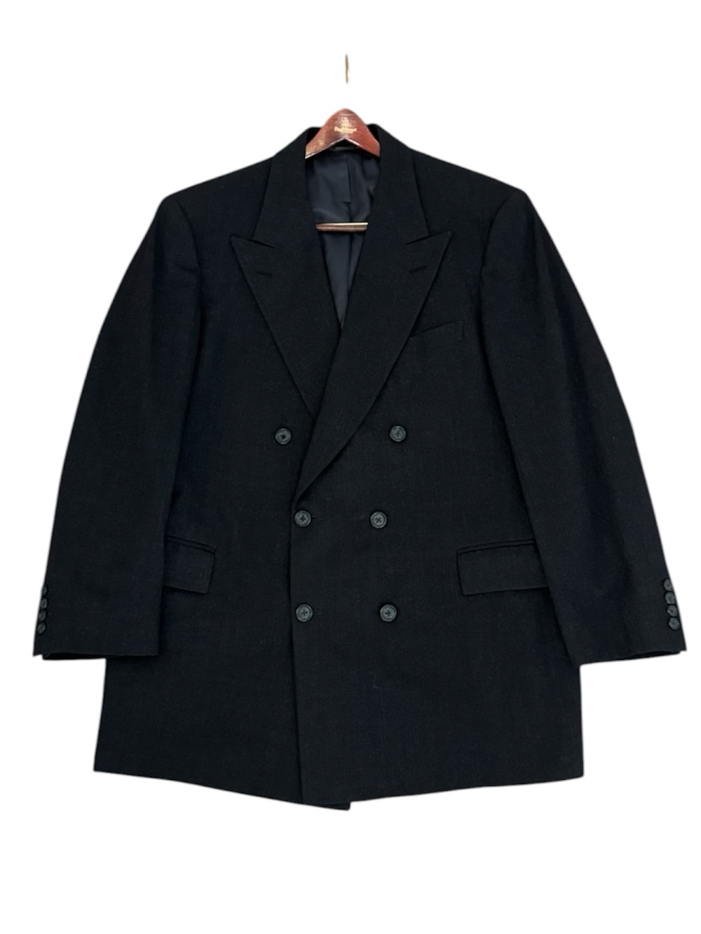 Paul Stuart NY Men's Dark Gray Double Breasted Wool Blazer Sports Coat 44 R
